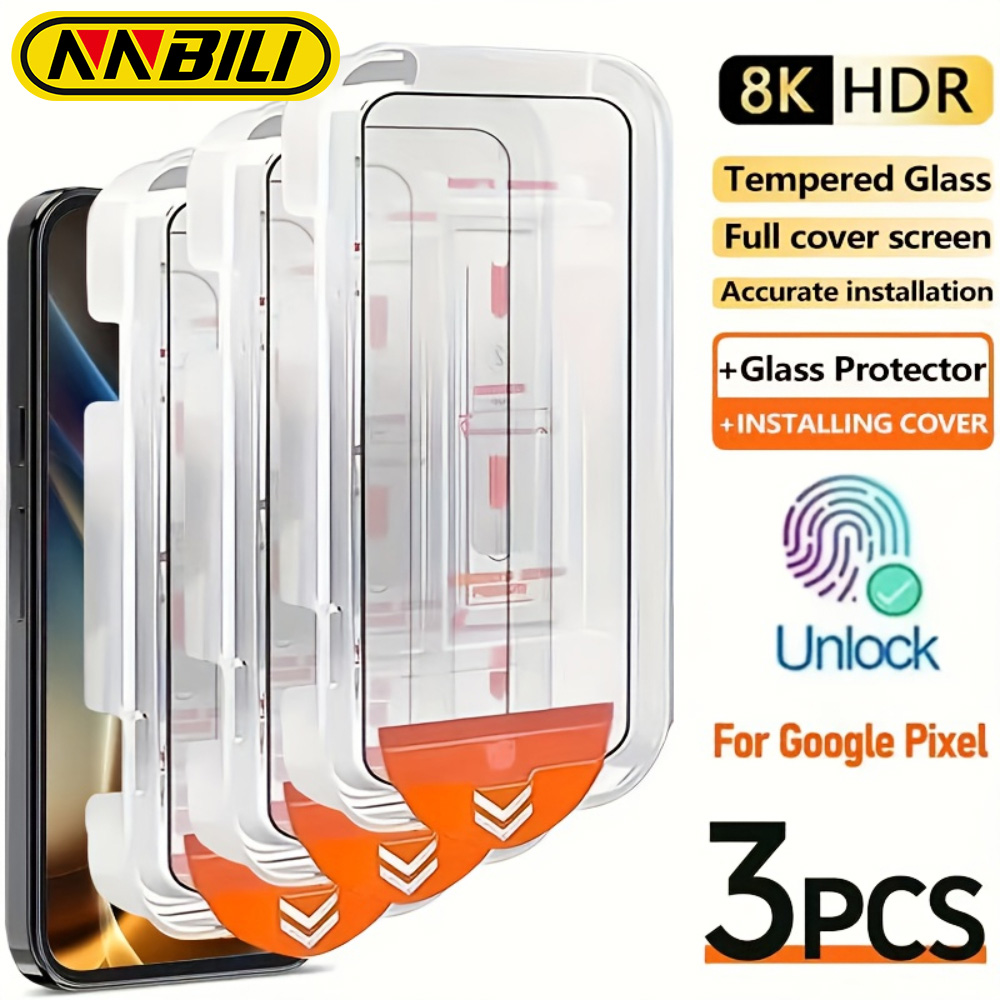 Google Pixel 9 Pro - NNBILI 3pcs Full Cover Screen Protector